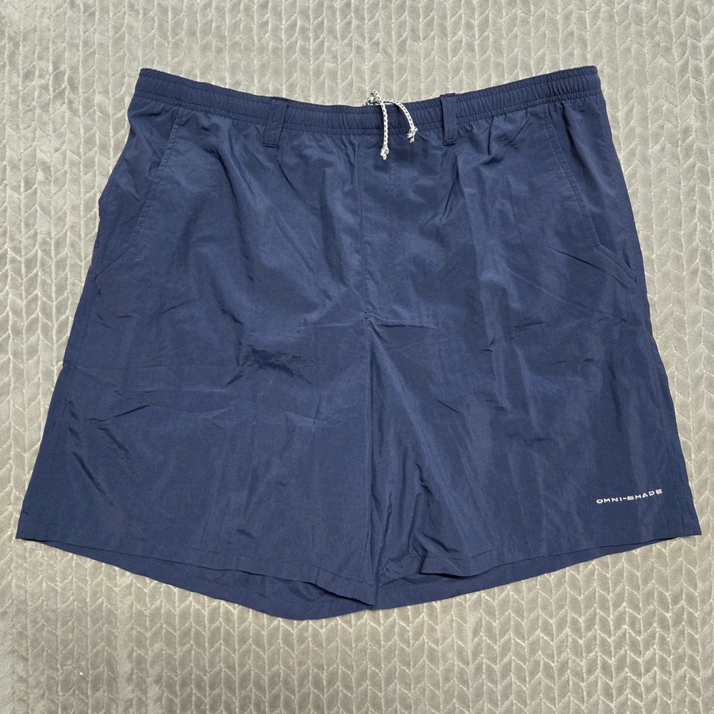 Columbia PFG Backcast III Omni-Shade Mens XL Navy Blue Fishing Shorts 8 Inseam